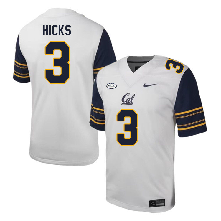 California Golden Bears #3 Elijah Hicks ACC Conference College Football Jerseys Stitched Sale-White